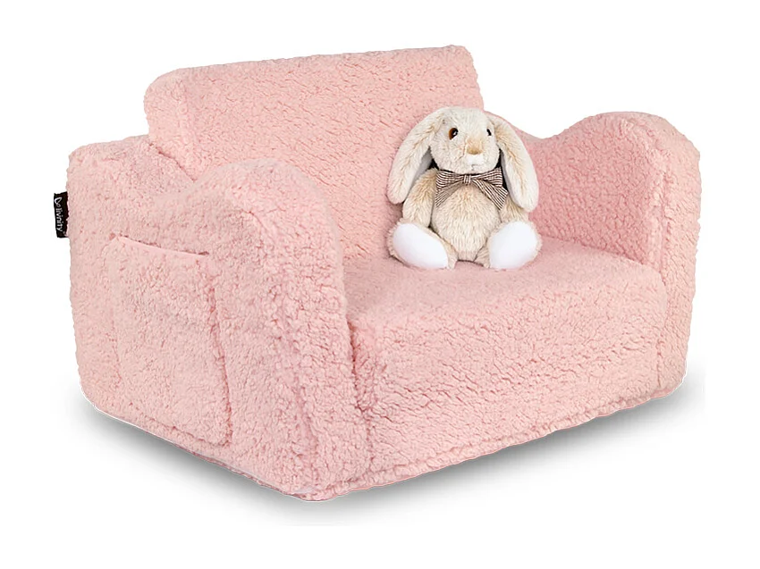 Fauteuil enfant rose 60x36x36 conni