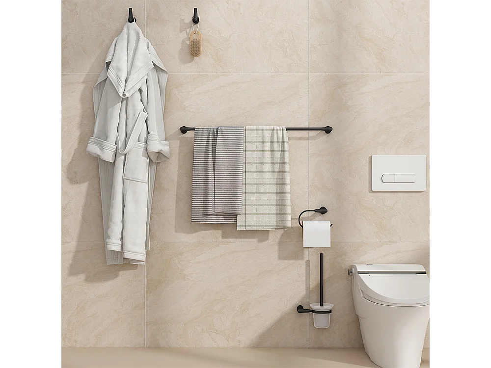 Set daccessoires de salle de bain noir 16x6.9x8.8 tauri