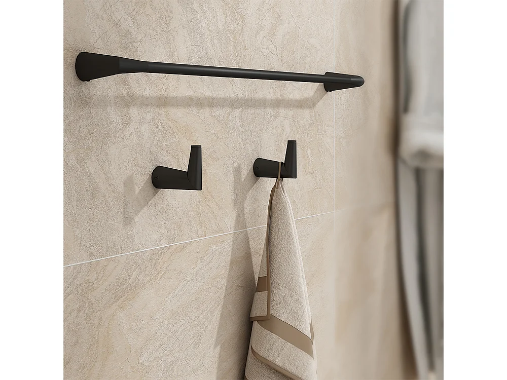 Set daccessoires de salle de bain noir 16x6.9x8.8 tauri