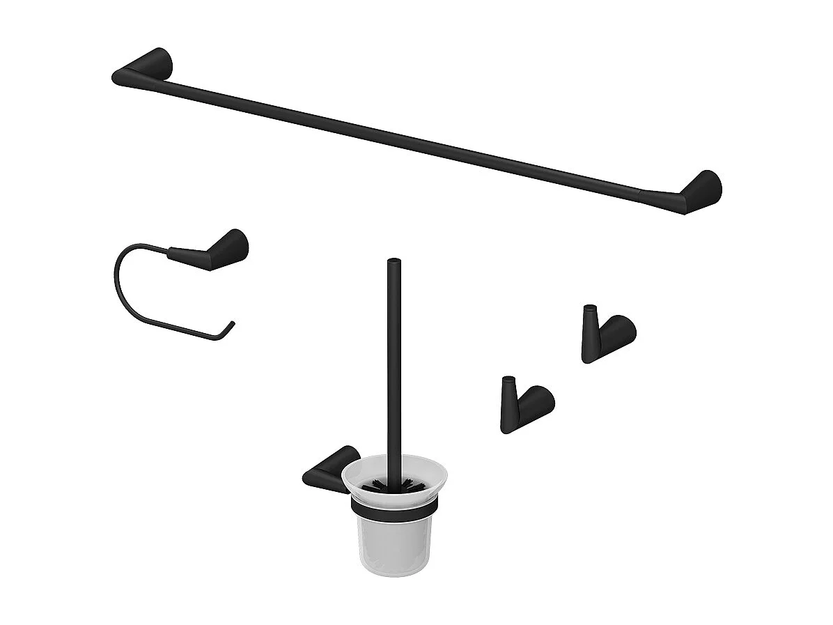 Set daccessoires de salle de bain noir 16x6.9x8.8 tauri