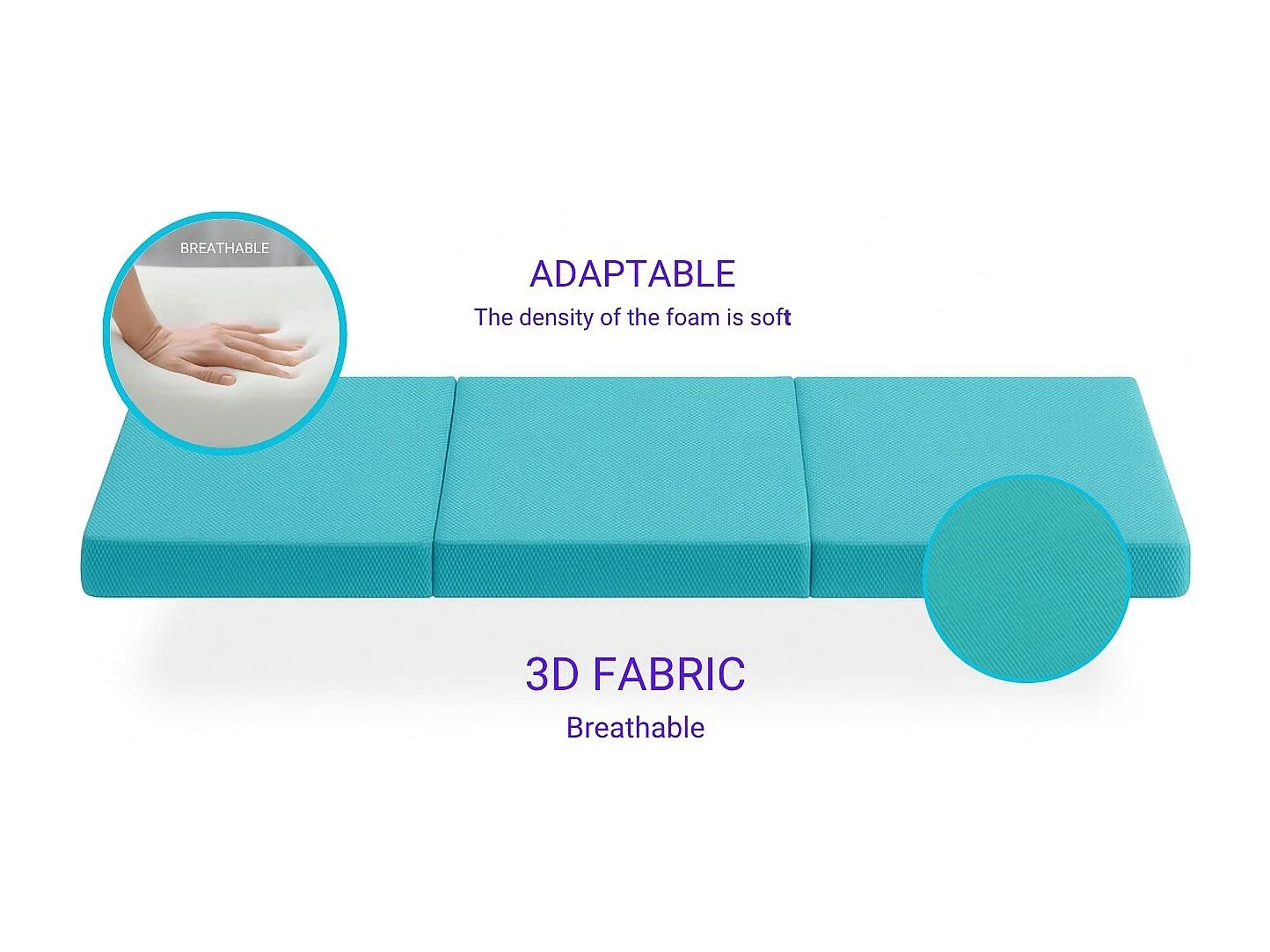 Colchão dobrável para berço de viagem LULÚ – Espuma HR D23, 120x60 cm, 5 cm de espessura, tecido 3D respirável e confortável