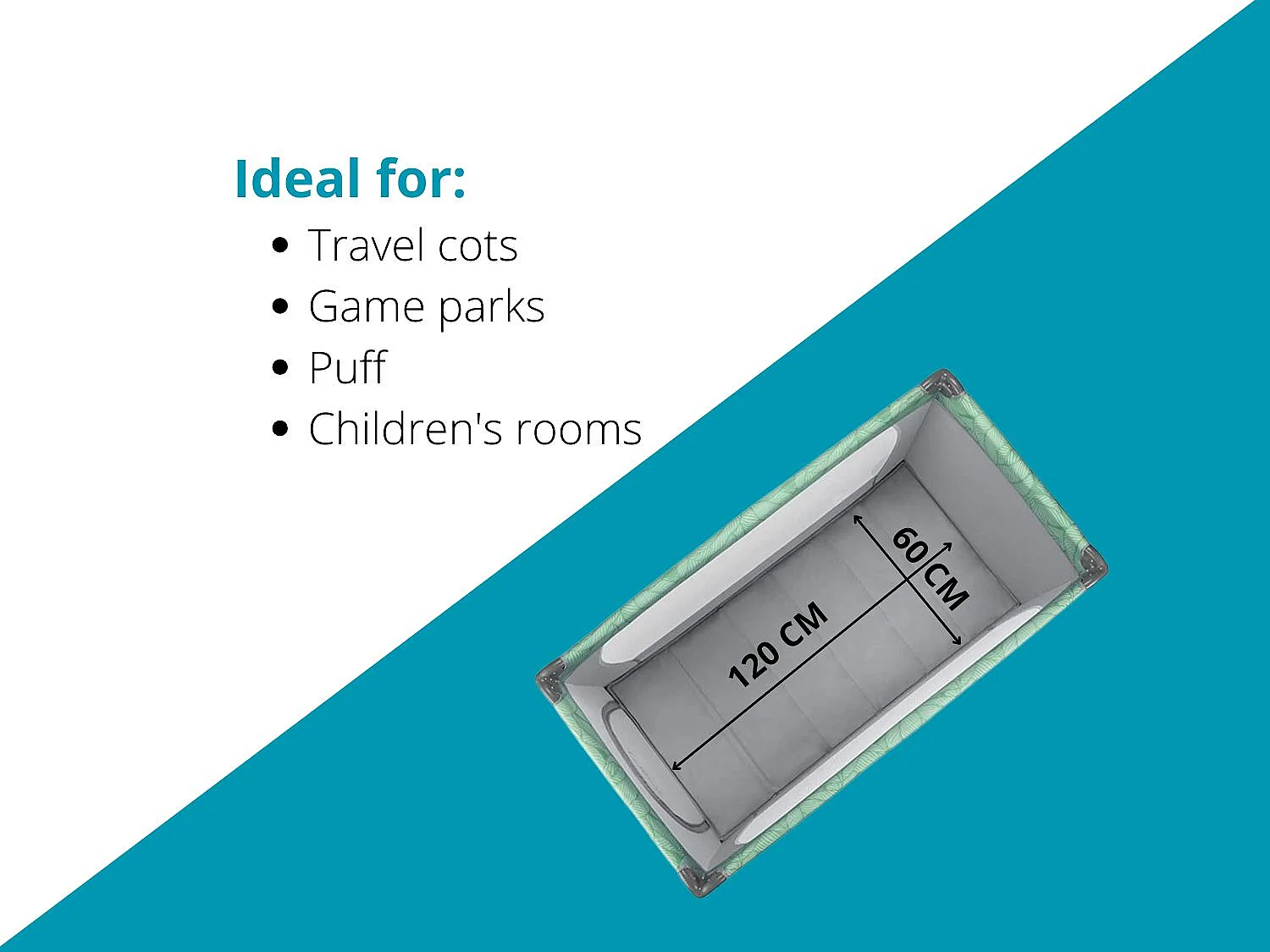 Pack de 2 colchões dobráveis ​​para berço de viagem LULÚ – espuma HR D23, 120x60 cm, 5 cm de espessura, tecido 3D respirável e confortável