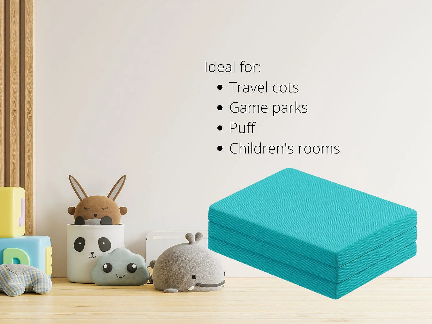 Confezione da 2 materassi pieghevoli per lettino da viaggio LULÚ – Schiuma HR D23, 120x60 cm, 5 cm di spessore, tessuto 3D traspirante e confortevole