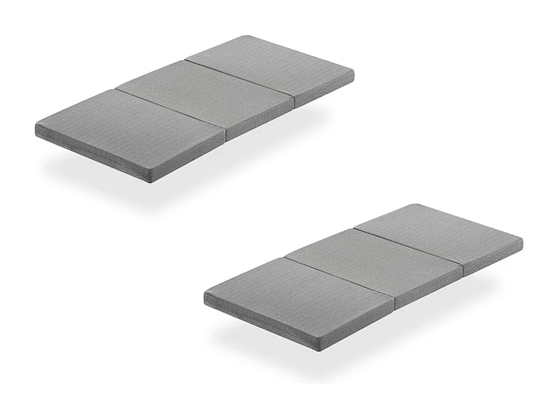 LOT X2 Colchão dobrável para cama de viagem 120 x 60 cm, colchão de espuma, espessura 5 cm, dobrável, colchão para parque infantil, 3 peças...