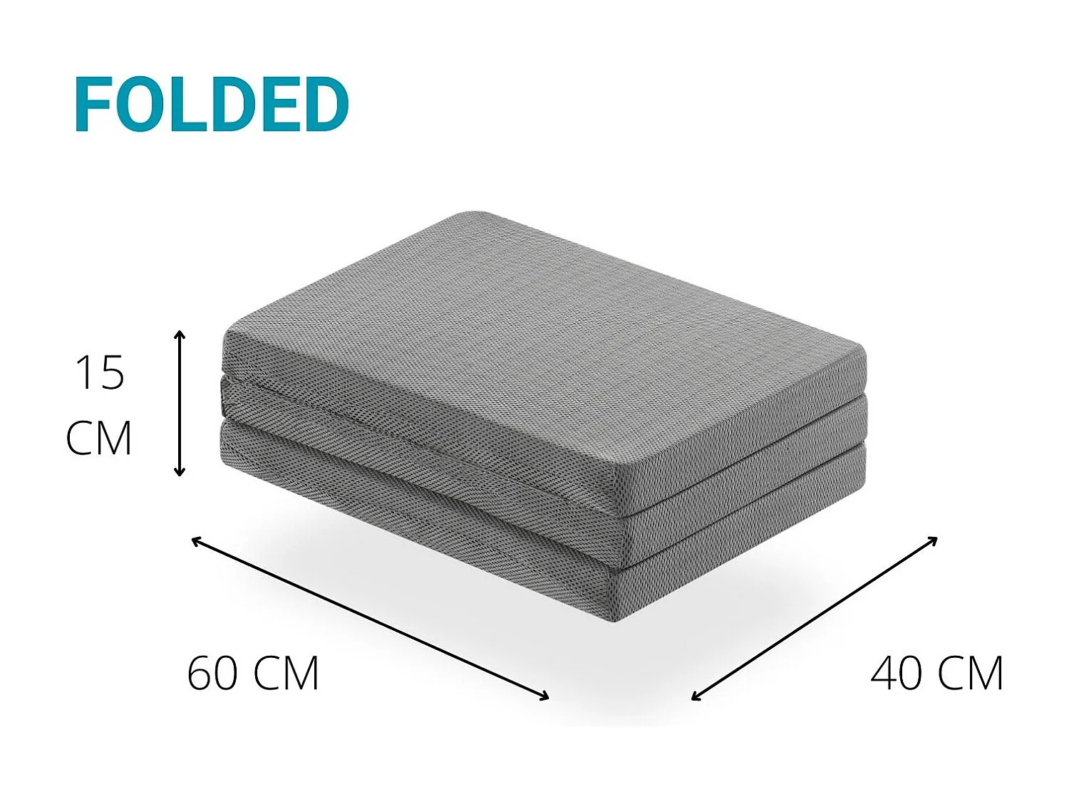 LOT X2 Colchão dobrável para cama de viagem 120 x 60 cm, colchão de espuma, espessura 5 cm, dobrável, colchão para parque infantil, 3 peças...