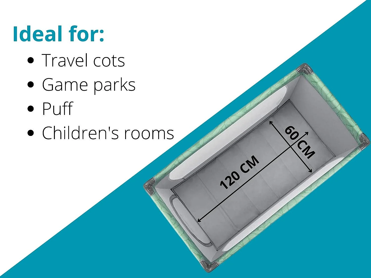 LOT X2 Materasso pieghevole per lettino da viaggio 120 x 60 cm, materasso in schiuma, spessore 5 cm, pieghevole, materasso per box, 3 pezzi...