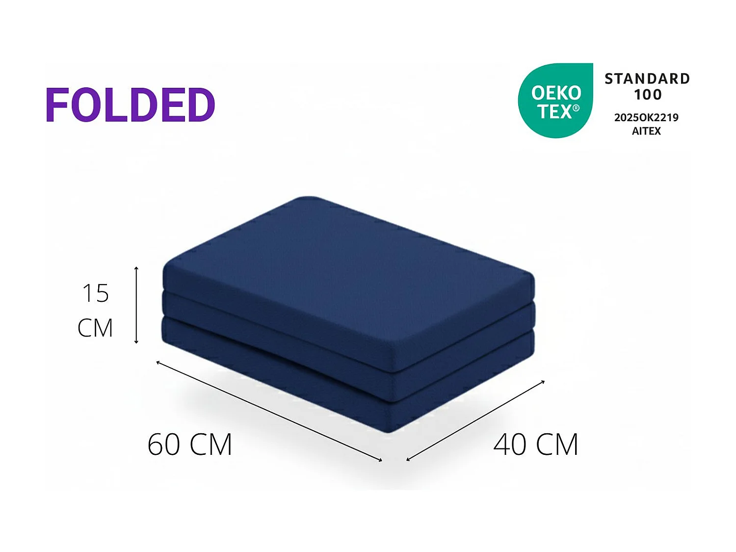 Pack de 2 colchões dobráveis ​​para berço de viagem DREMI – espuma HR D23, 120x60 cm, 5 cm de espessura, tecido 3D respirável e confortável