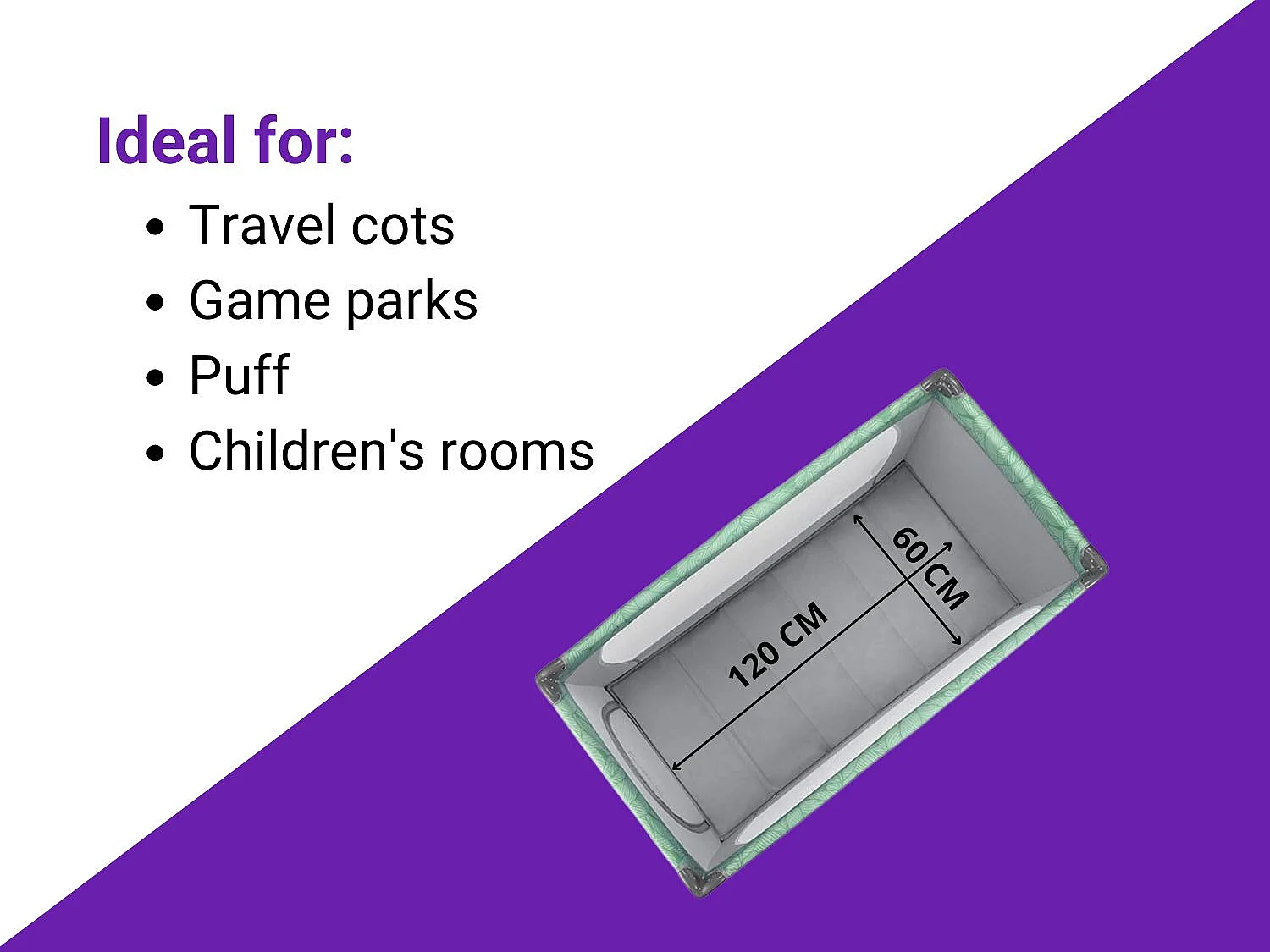 Colchón Plegable de Cuna de Viaje DREMI – Espuma HR D23, 120x60 cm, Grosor 5 cm, Tejido 3D Transpirable y Confortable