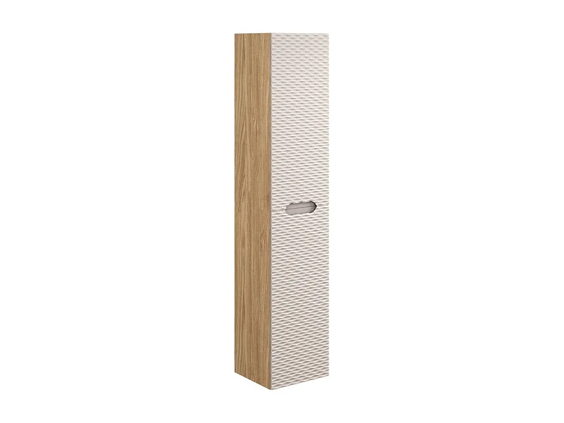 Colonne de salle de bain YOKA – Beige et chêne clair – 2 portes