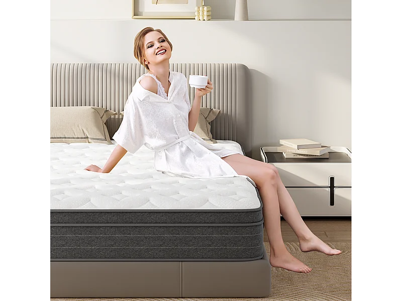Matelas 160x200cm ressorts ensachés - ép.25cm - soutien 7 zones - avec poignée - Hypoallergénique