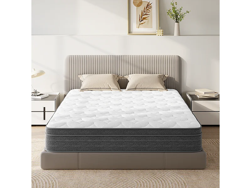 Matelas 120x200cm ressorts ensachés - ép.25cm - soutien 7 zones - avec poignée - Hypoallergénique