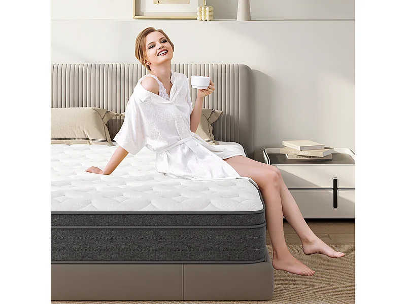Matelas 120x200cm ressorts ensachés - ép.25cm - soutien 7 zones - avec poignée - Hypoallergénique