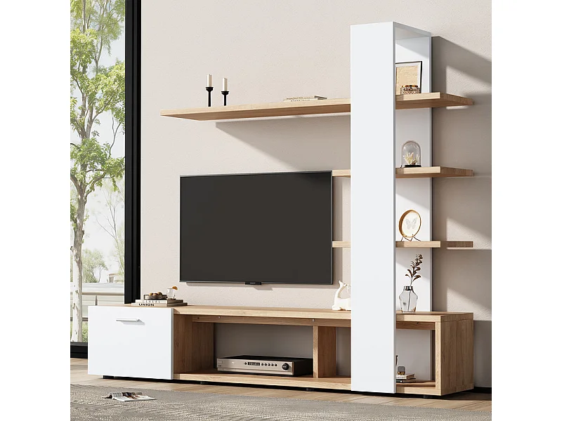 TV-Wand - mit Anti-Kippvorrichtungen - Für TV unter 60 Zoll - 180x33,5x151,5cm