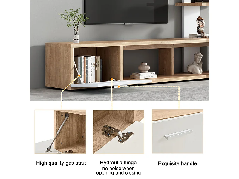 TV-Wand - mit Anti-Kippvorrichtungen - Für TV unter 60 Zoll - 180x33,5x151,5cm