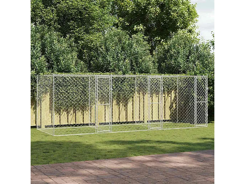 Cage pour chien Argent 600 x 200 x 200 cm Acier galvanisé