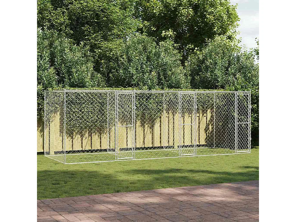 Cage pour chien Argent 600 x 200 x 200 cm Acier galvanisé