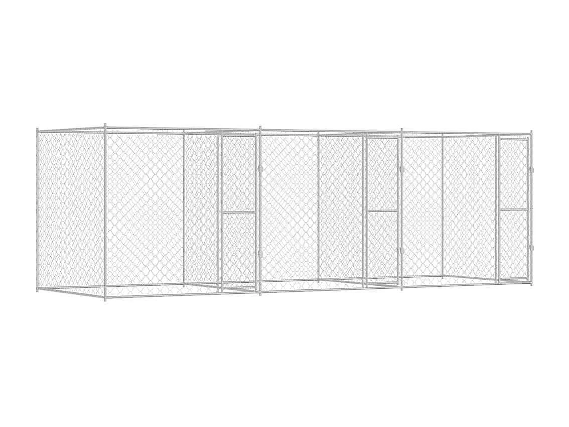 Cage pour chien Argent 600 x 200 x 200 cm Acier galvanisé