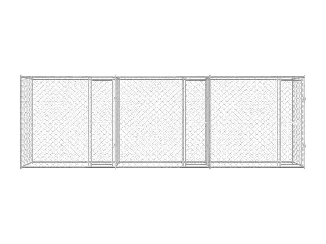 Cage pour chien Argent 600 x 200 x 200 cm Acier galvanisé