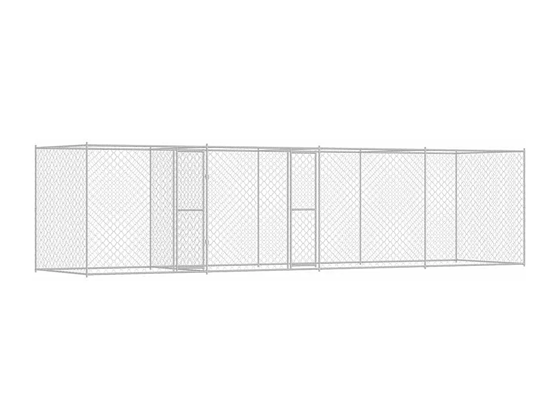 Jaula para perro Plateado 600 x 200 x 200 cm Acero Galvanizado