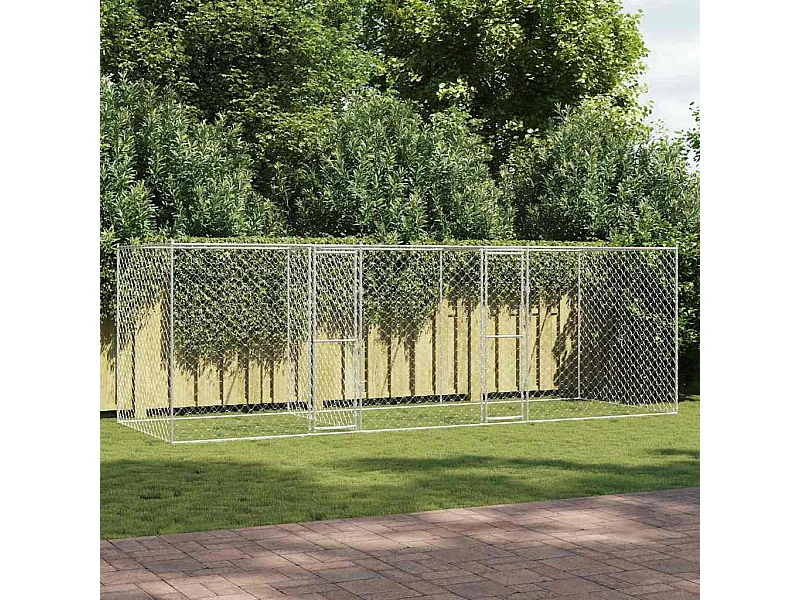 Jaula para perro Plateado 600 x 200 x 200 cm Acero Galvanizado
