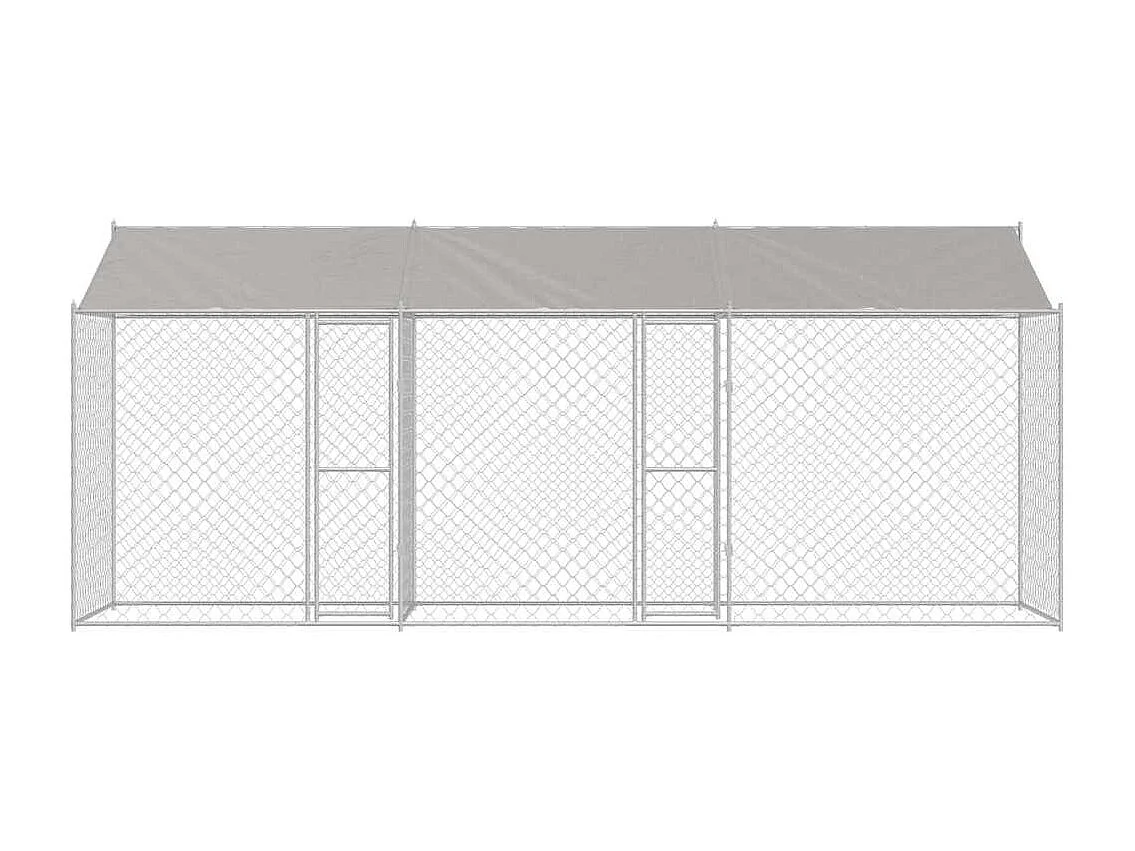 Cage pour chien Argent 600 x 200 x 256 cm Acier galvanisé