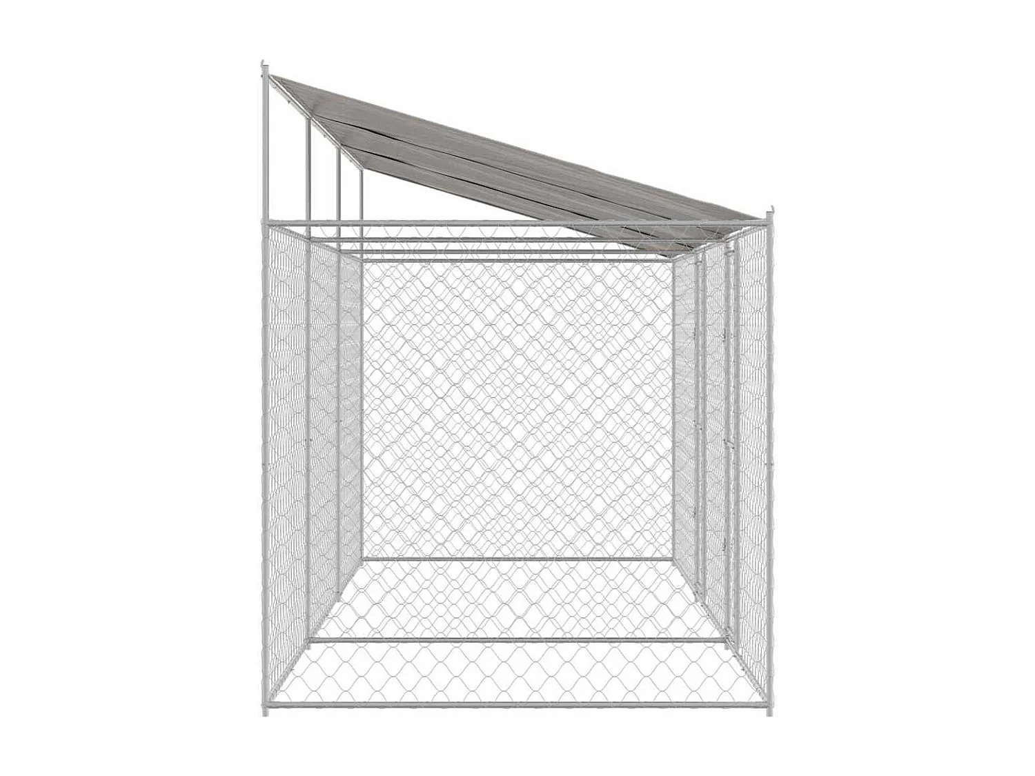 Cage pour chien Argent 600 x 200 x 256 cm Acier galvanisé