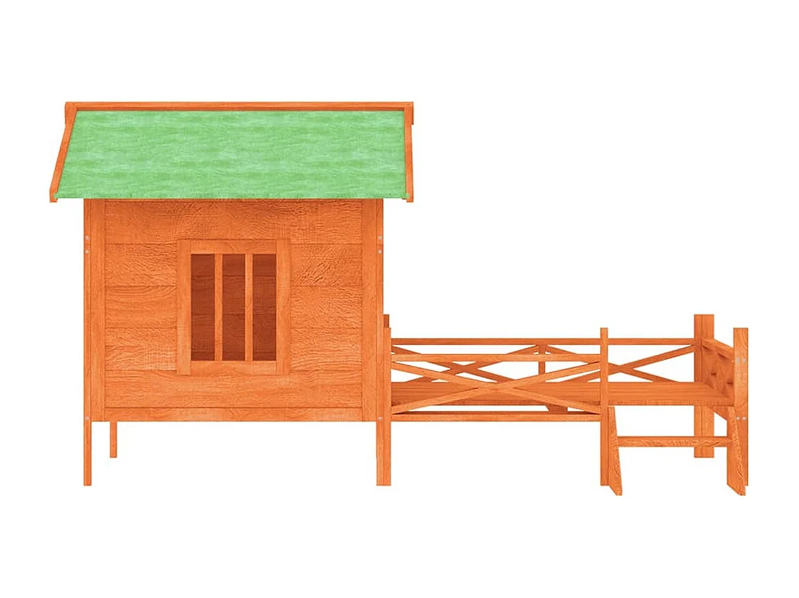 Chenil marron 159x120x88,5 cm bois de pin solide