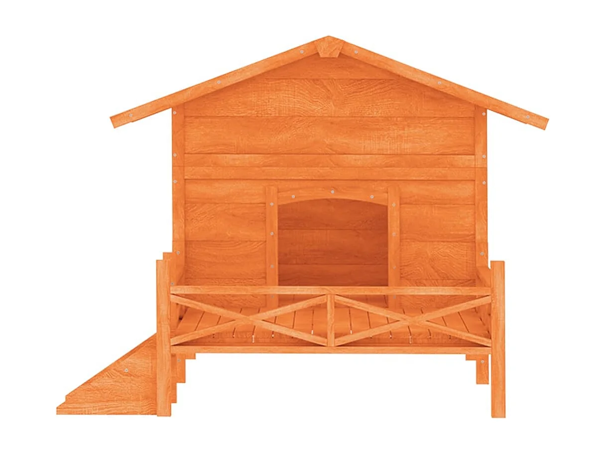 Chenil marron 159x120x88,5 cm bois de pin solide