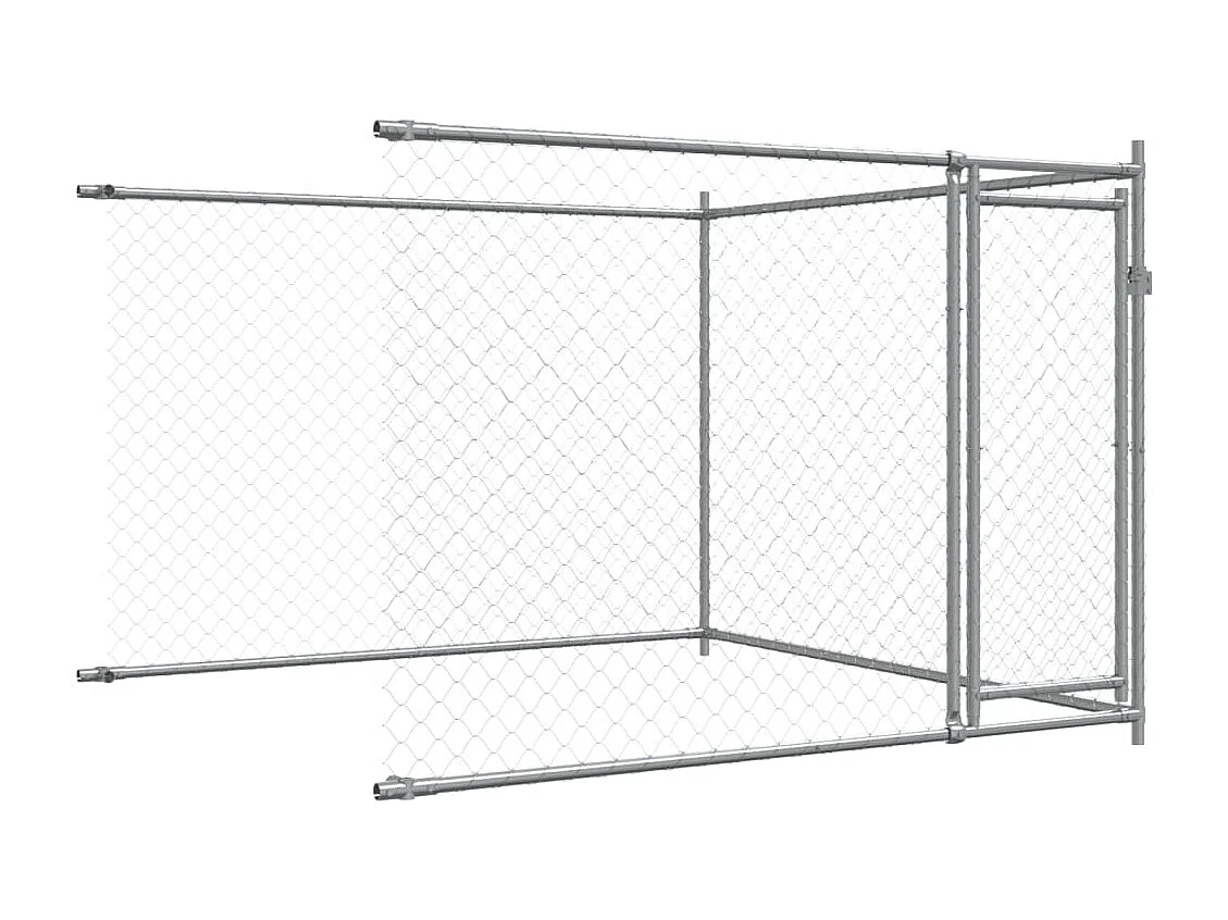 Cage pour chien avec portes gris 4x2x1,5 m acier galvanisé
