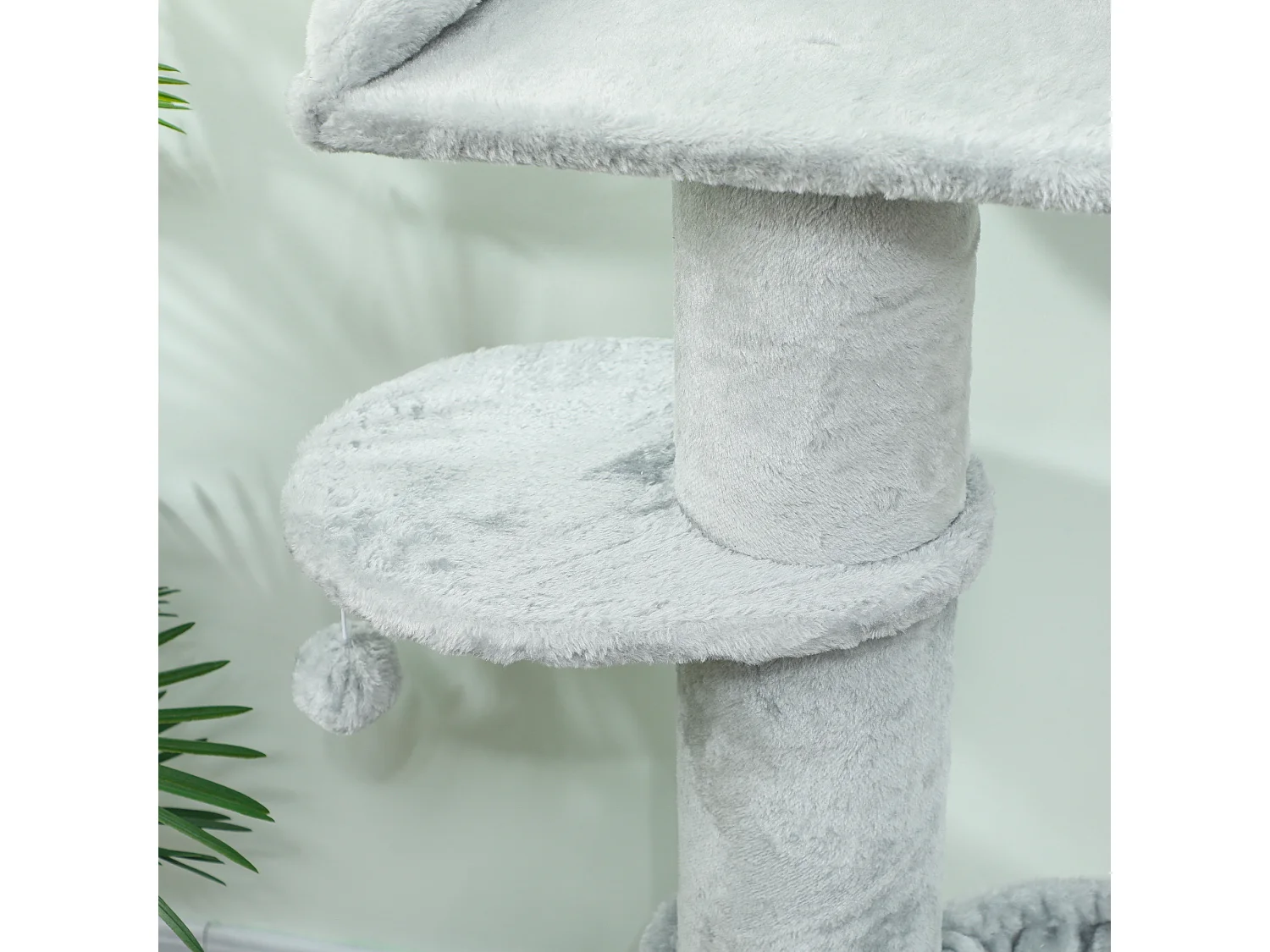 Arbre à chat design gris clair H.103cm - griffoir, hamac, jeu boule, plateformes