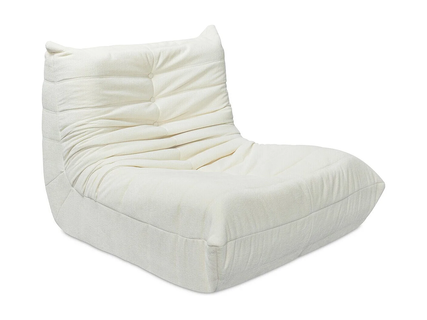 Design-Sessel Velasca aus Chenille-Stoff in Creme 95x100x75 cm