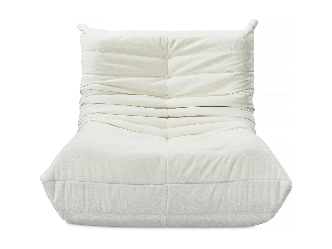 Chauffeuse en tissu chenille "Velasca" - 95 x 100 x 75 cm - Crème