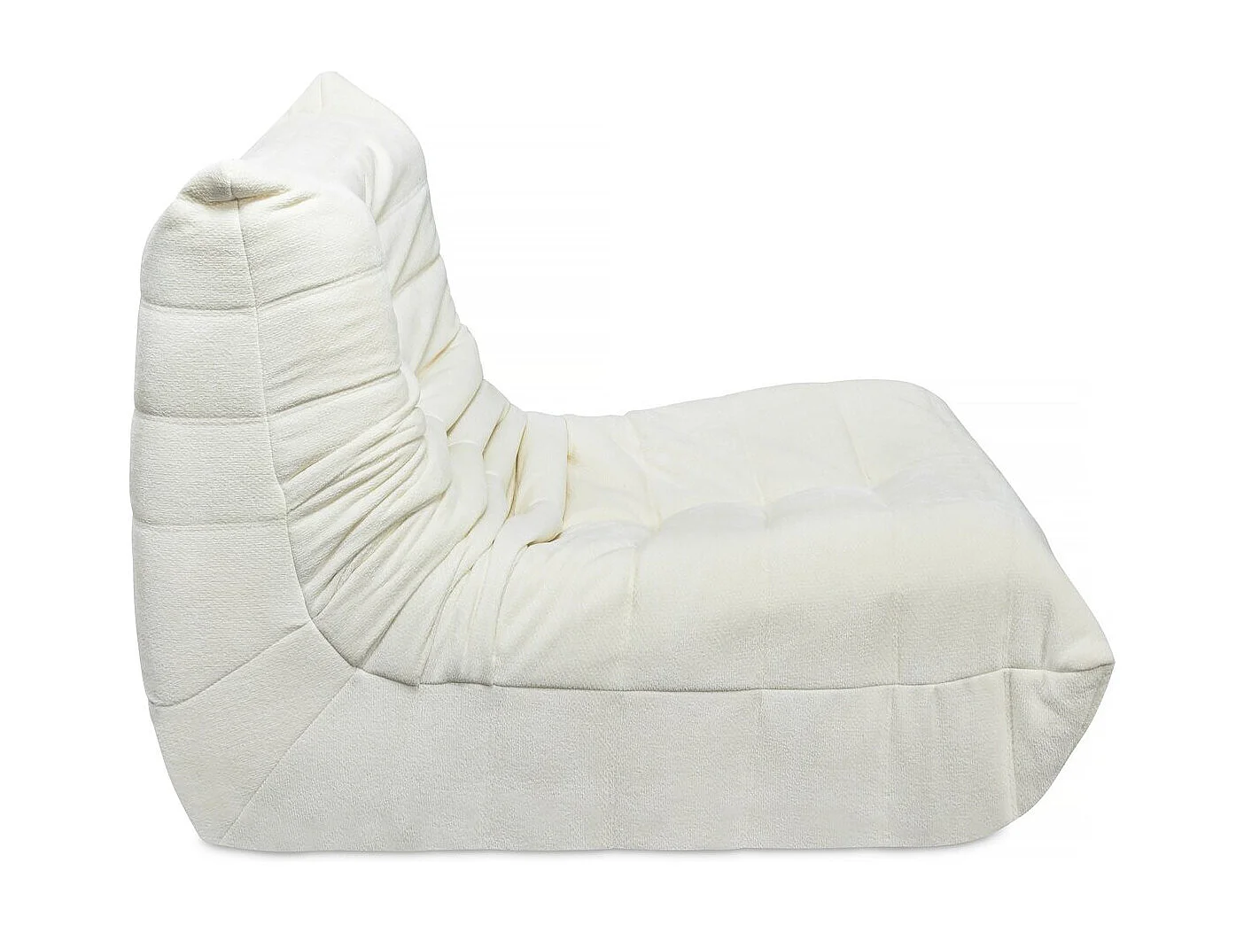 Chauffeuse en tissu chenille "Velasca" - 95 x 100 x 75 cm - Crème