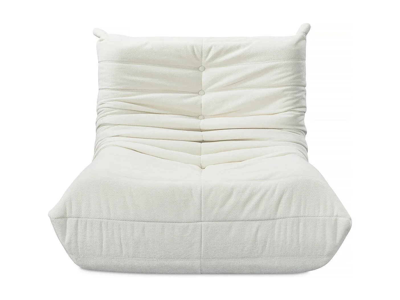 Lot de 2 chauffeuses pour canapé modulables en tissu texturé "Velasca" - Crème