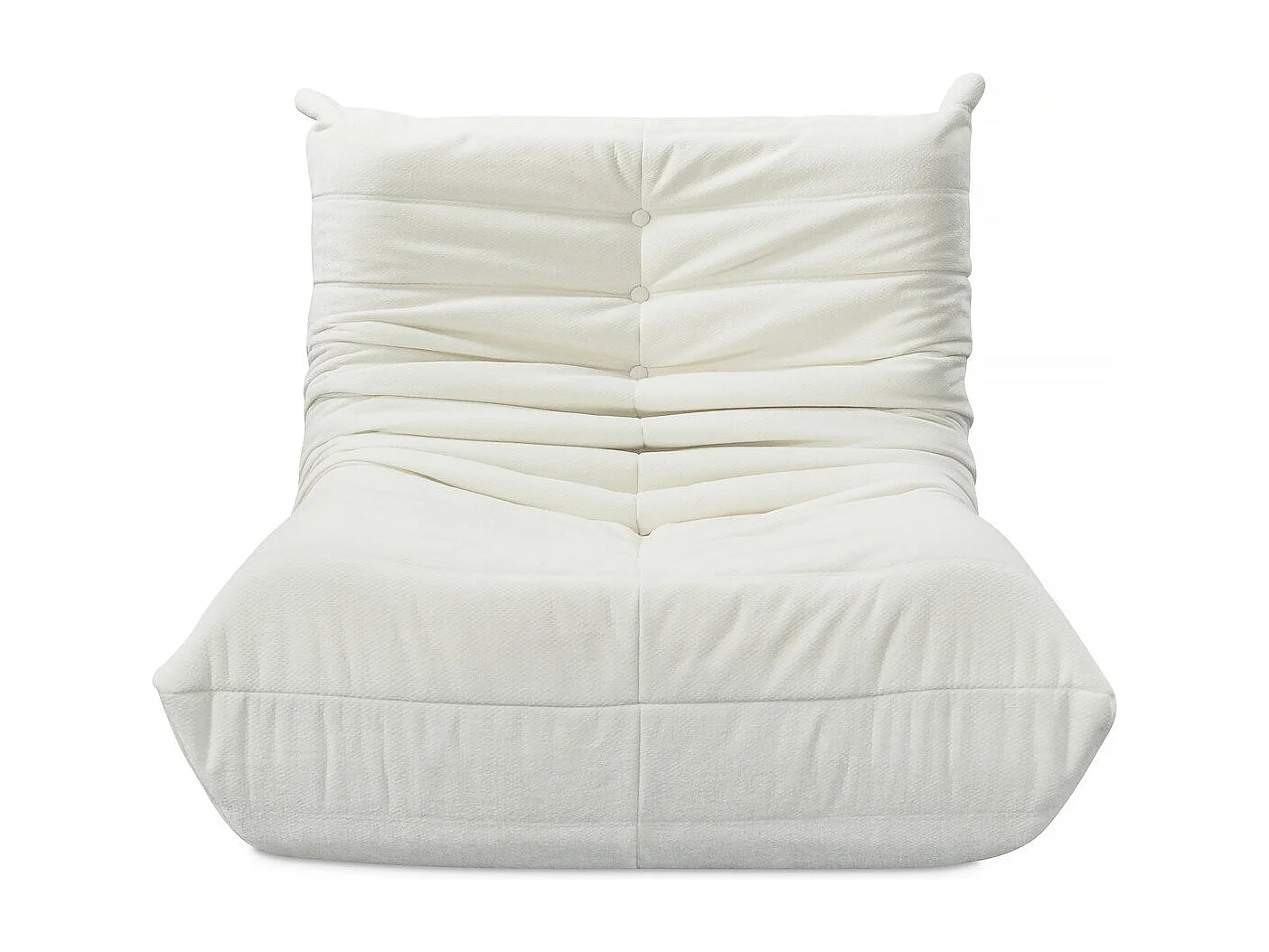 Lot de 2 chauffeuses pour canapé modulables en tissu texturé "Velasca" - Crème