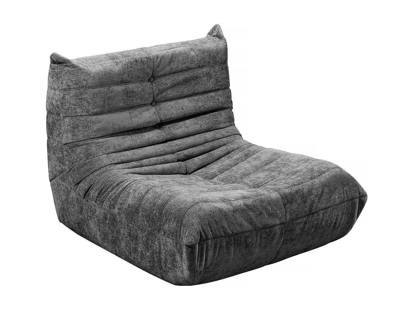 Bequemer Velasca Grauer Sessel aus weichem Chenille-Stoff - Modernes Design 95x100x75cm