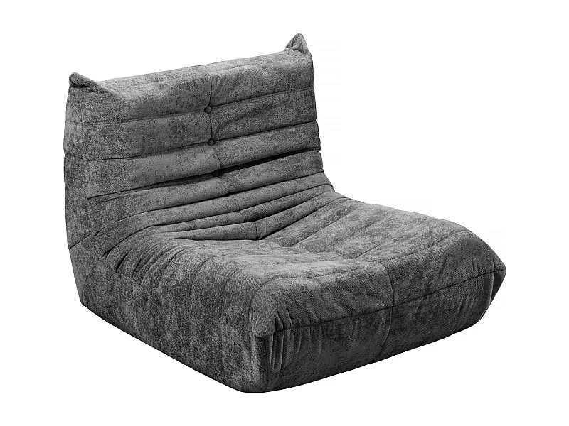 Chauffeuse en tissu texturé "Velasca" - 95 x 100 x 75 cm - Gris