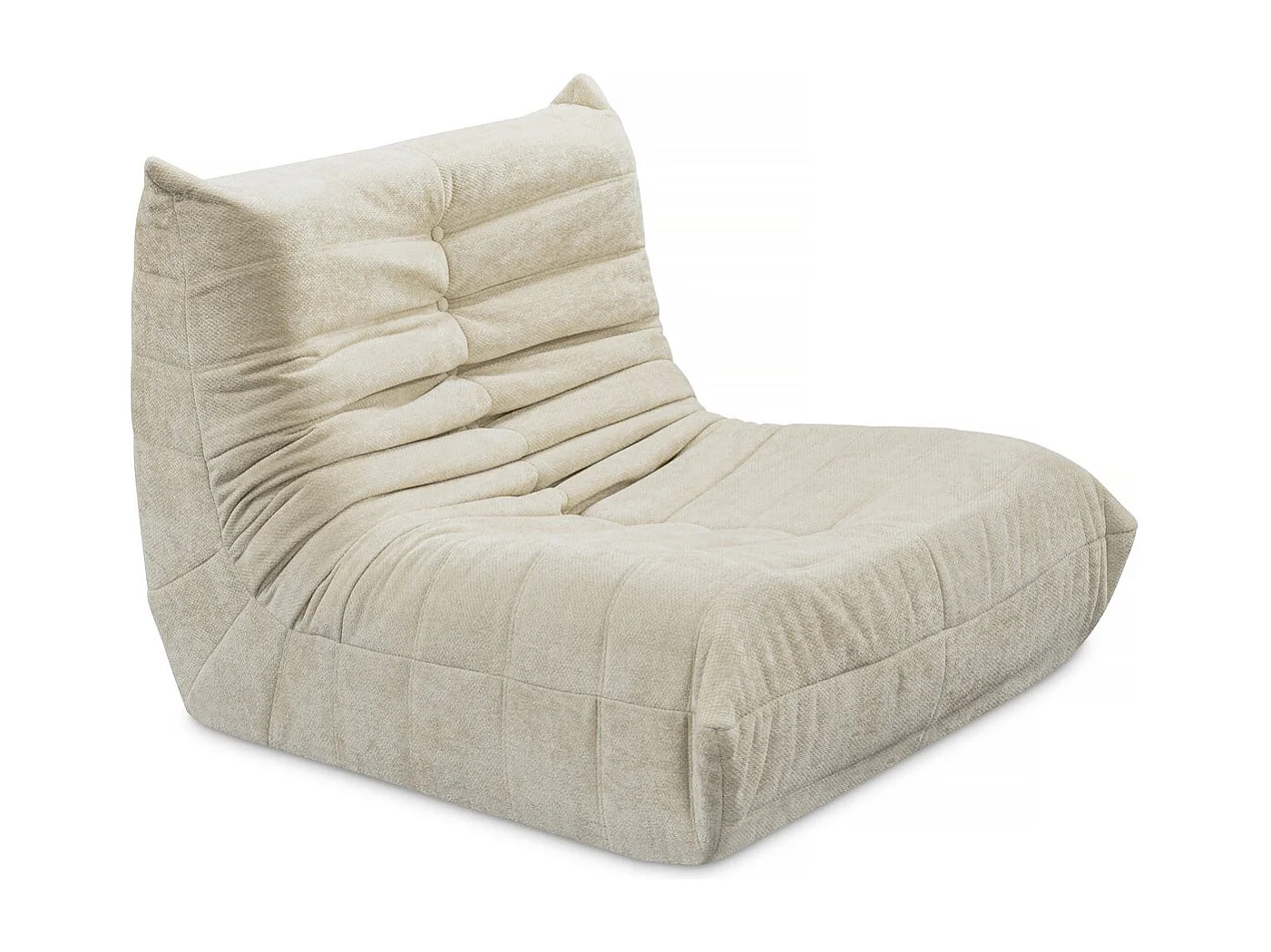 Chauffeuse en tissu texturé "Velasca" - 95 x 100 x 75 cm - Beige