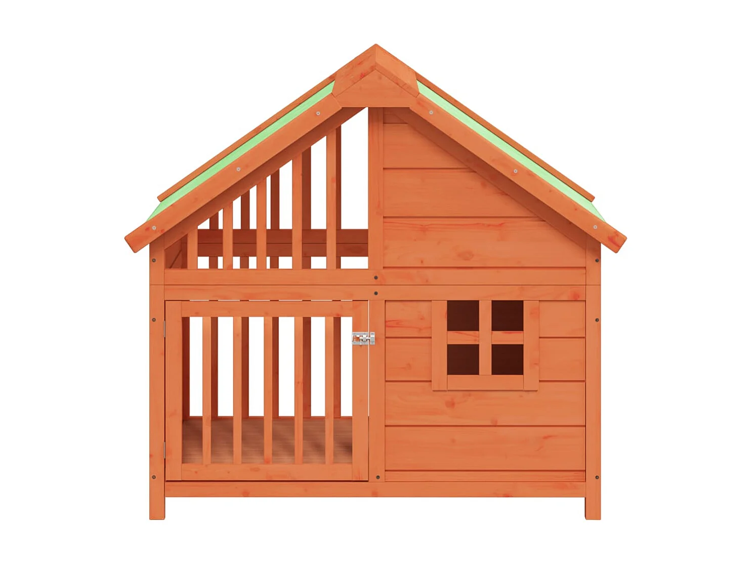 Caseta para perros madera maciza de pino marrón 96x60,5x87 cm