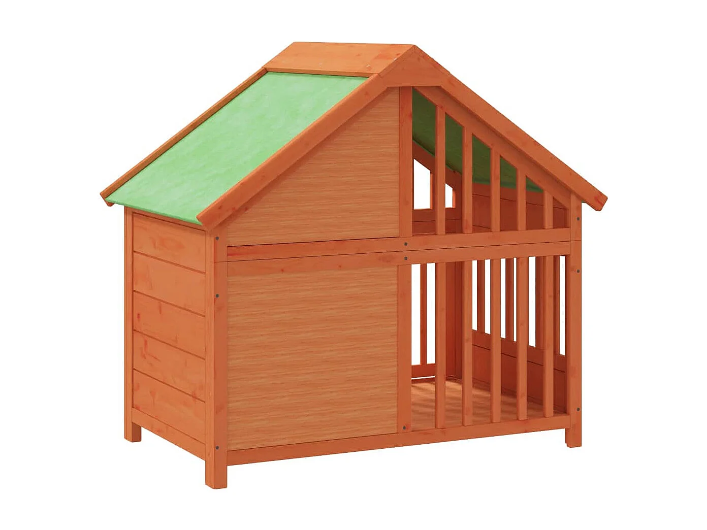 Caseta para perros madera maciza de pino marrón 96x60,5x87 cm