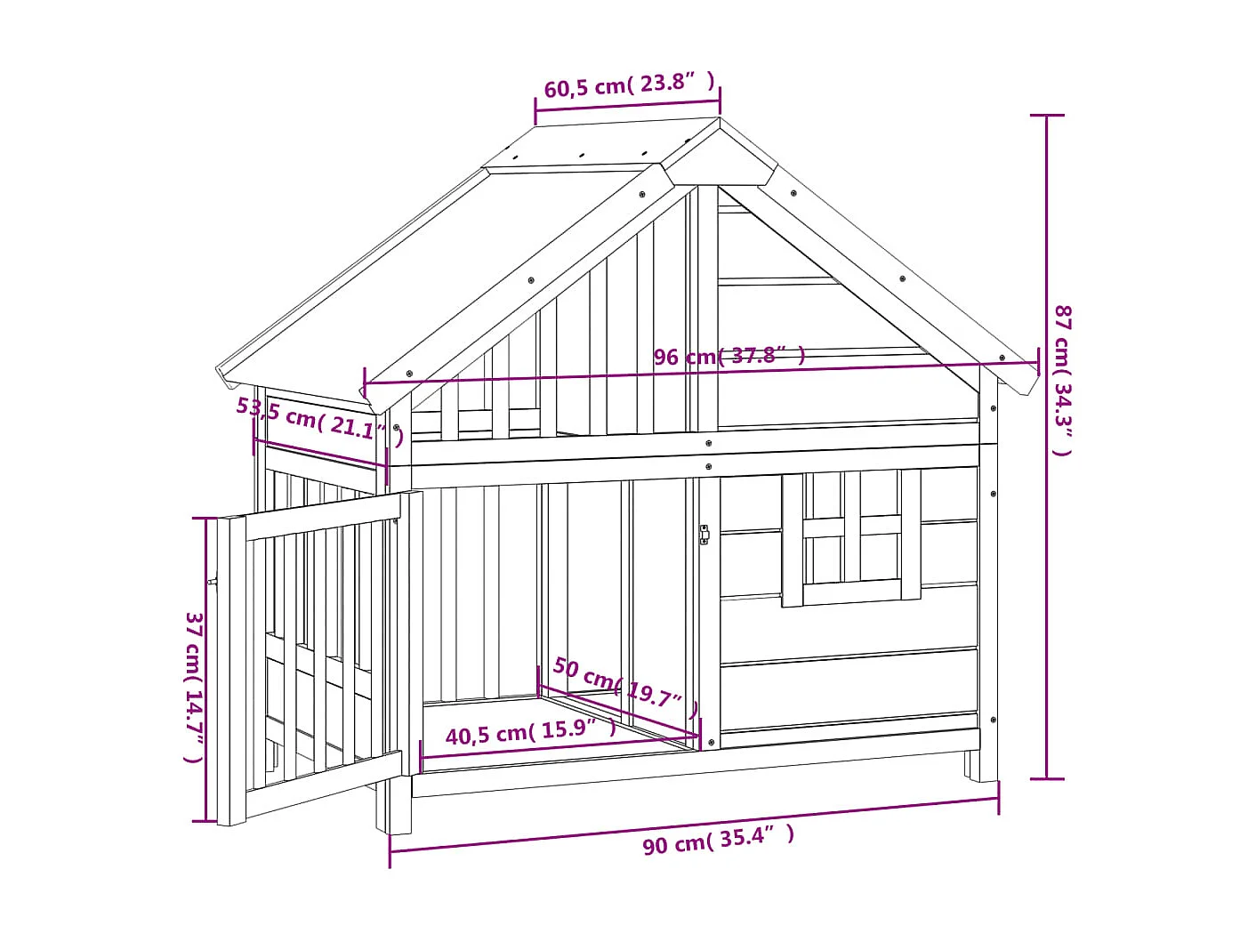 Chenil gris 96x60,5x87 cm bois de pin solide