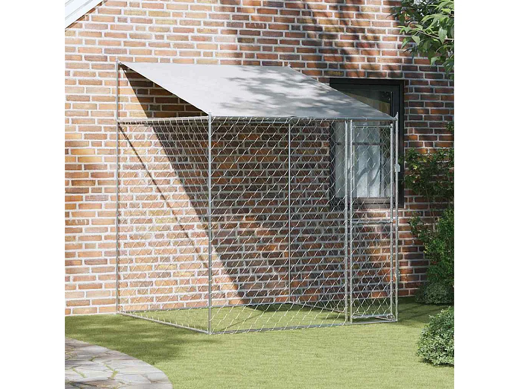 Cage pour chien 200 x 200 x 258 cm Acier et PE