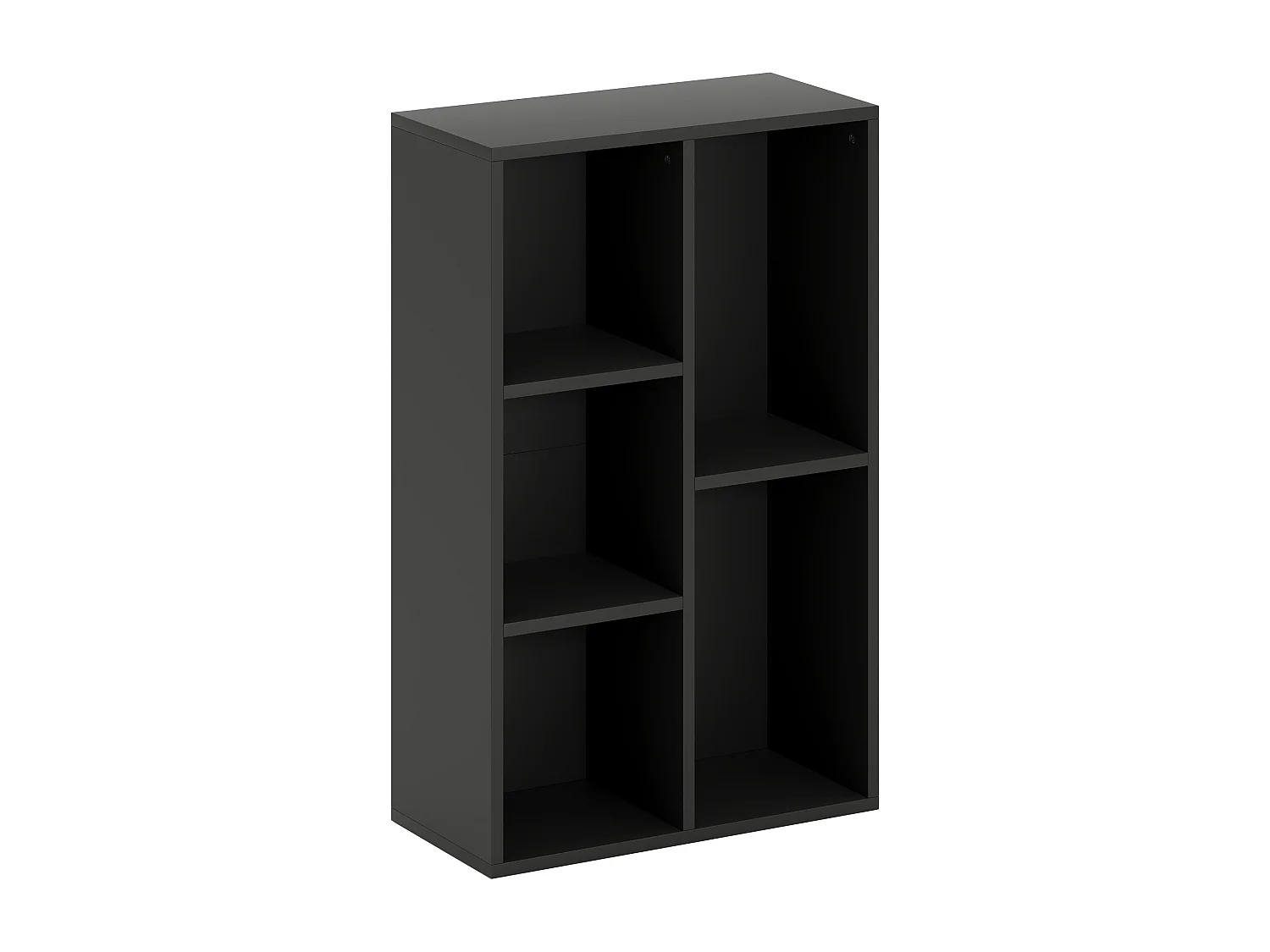 Étagère cube - bibliothèque - rangement 5 compartiments - dim. 50 x 24 x 80 cm - noir