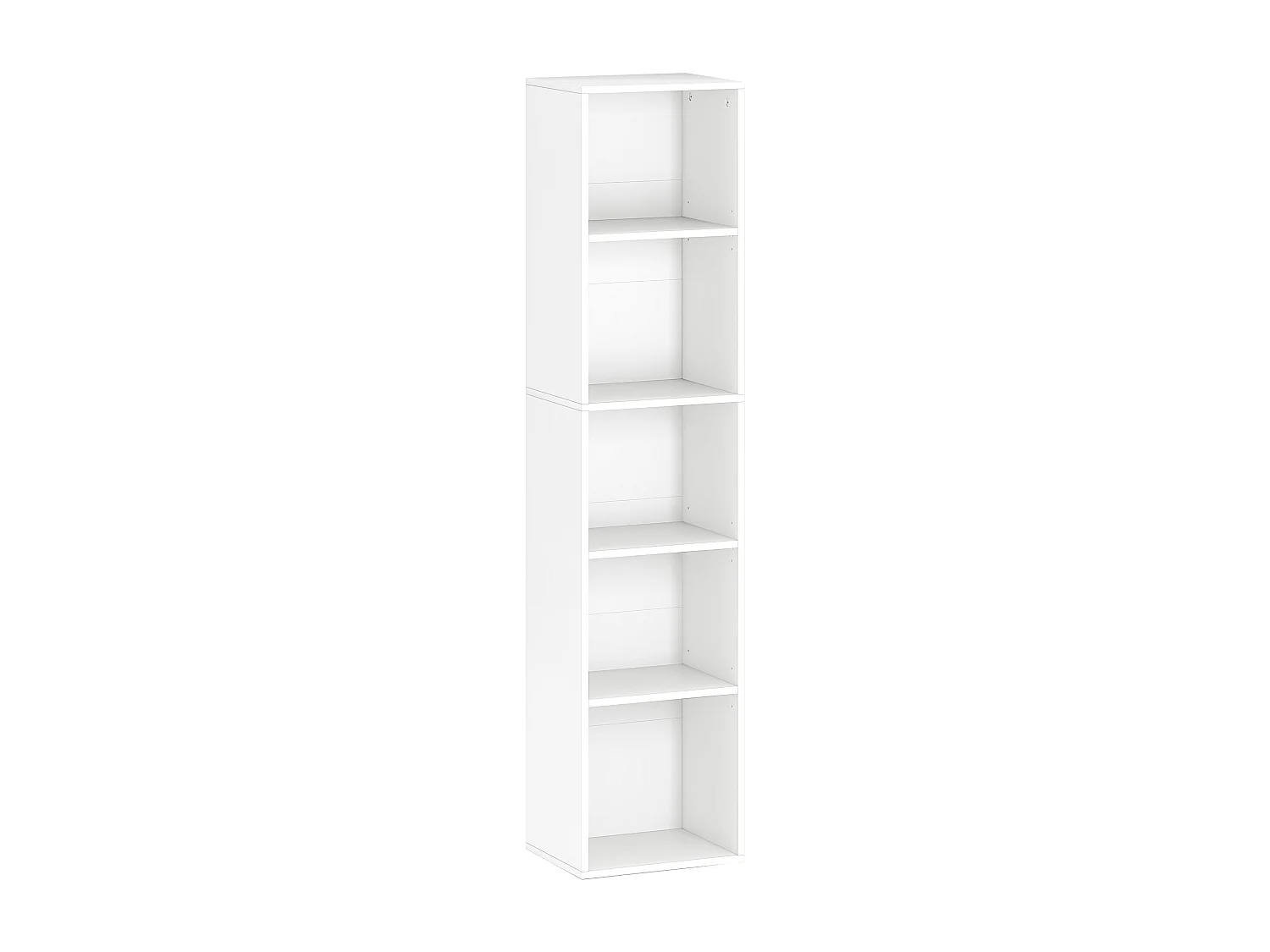 Étagère cube colonne - bibliothèque - rangement 5 compartiments - dim. 30 x 24 x 133 cm - blanc