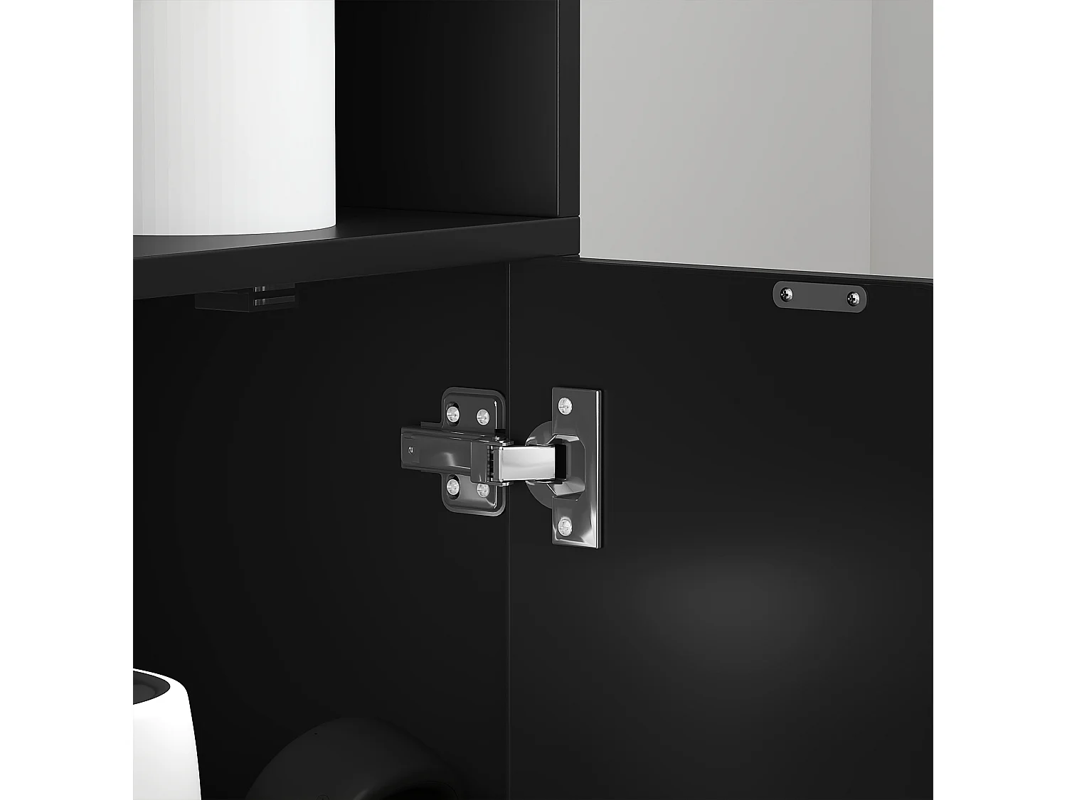 Bibliothèque 4 étagères armoire 2 portes dim. 59 x 29 x 180 cm noir