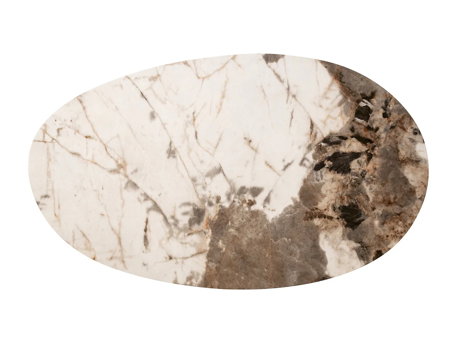 Table basse élégante avec plateau céramique marron et piètement bois