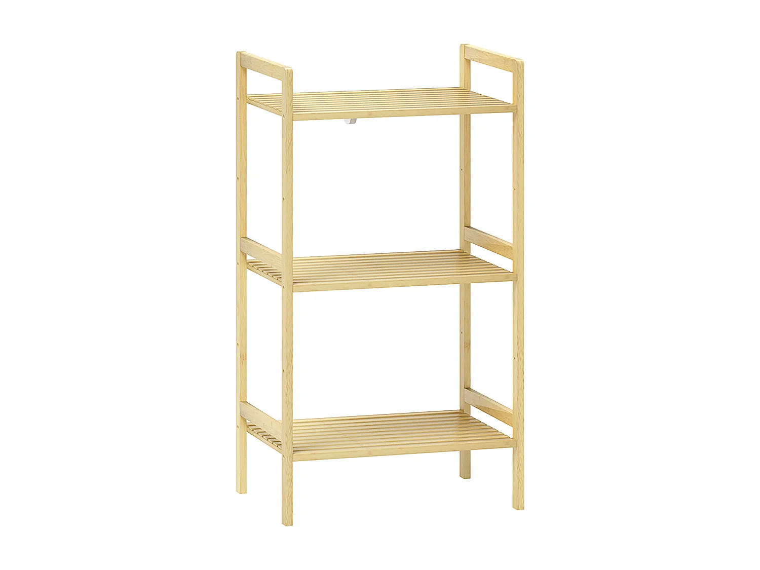 Étagère salle de bain bois bambou verni 3 niveaux réglables étagères à lattes dim. 43 x 31 x 80 cm