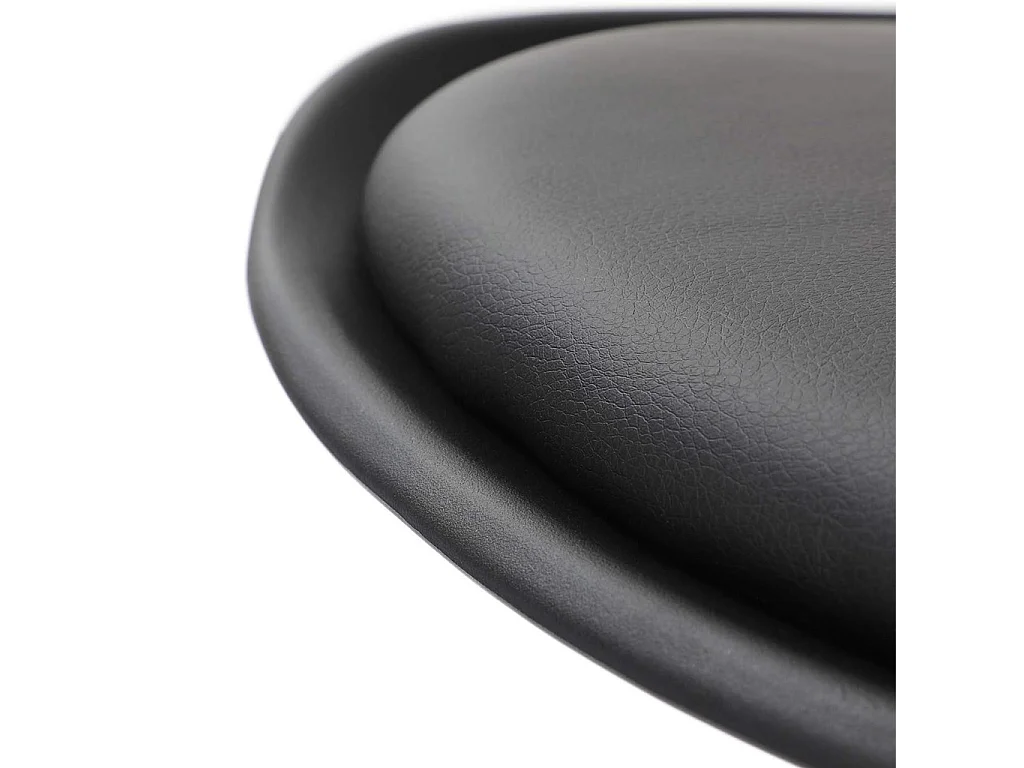 Conjunto de 4 cadeiras em polipropileno preto, almofada em couro sintético, pernas em madeira de faia, 47x52x82 cm - WYNWOOD