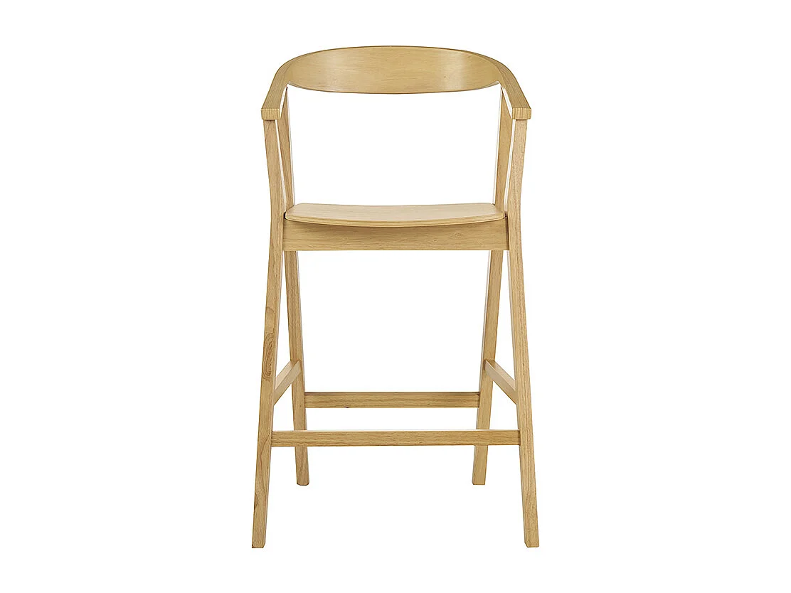 Skandinavische Barhocker aus hellem Holz (2er-Set) BAHIA