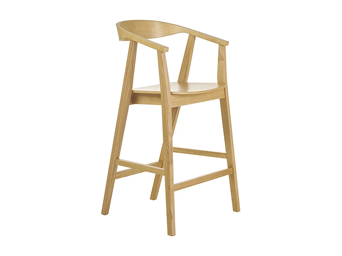 Skandinavische Barhocker aus hellem Holz (2er-Set) BAHIA